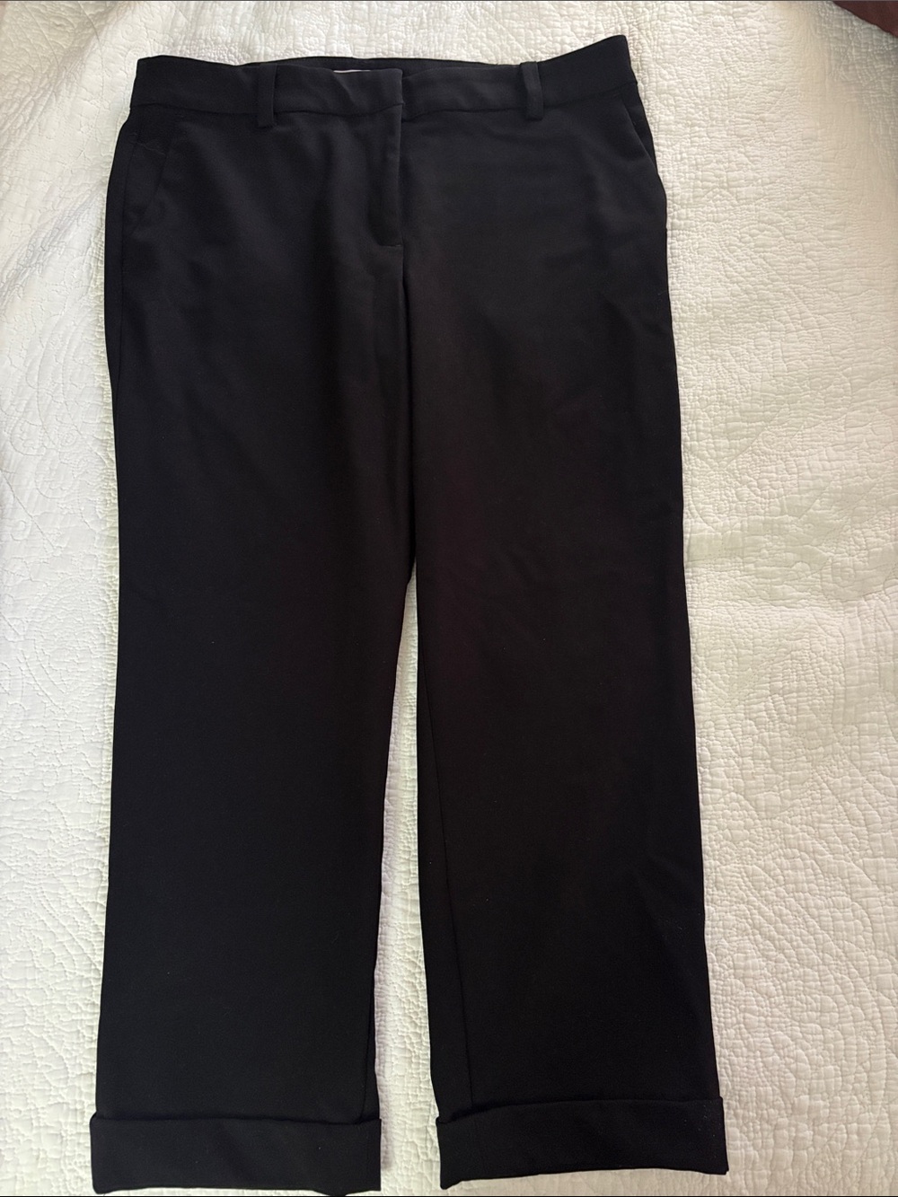 LOFT Black Straight-Leg Tailored Pants